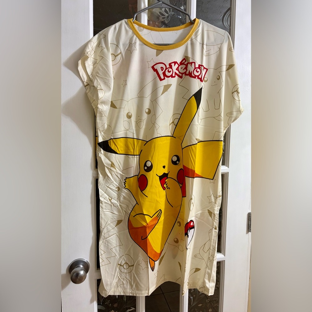 Pokemon Cream and Yellow Pikachu nightwear